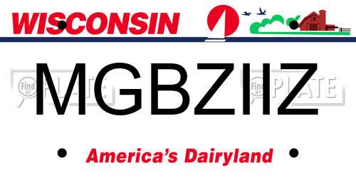 MGBZIIZ Wisconsin License Plate