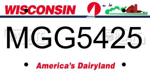 MGG5425 Wisconsin License Plate