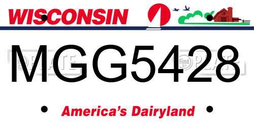 MGG5428 Wisconsin License Plate