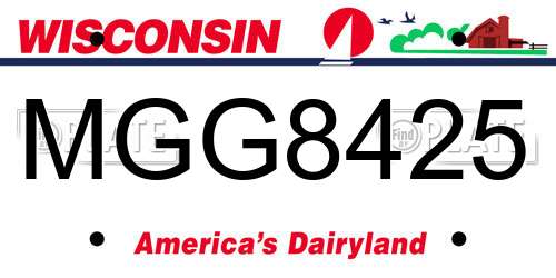 MGG8425 Wisconsin License Plate