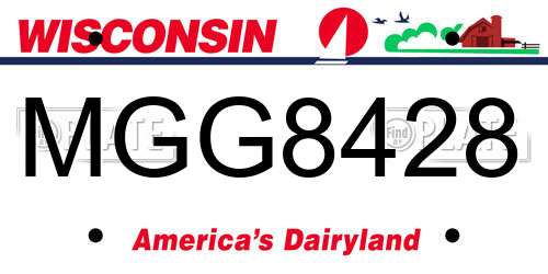 MGG8428 Wisconsin License Plate