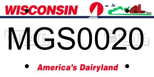 MGS0020 Wisconsin License Plate
