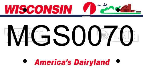 MGS0070 Wisconsin License Plate