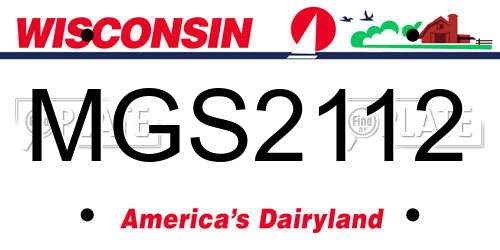 MGS2112 Wisconsin License Plate