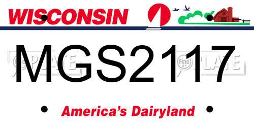 MGS2117 Wisconsin License Plate