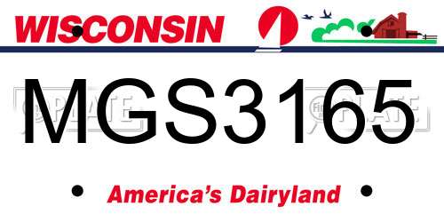 MGS3165 Wisconsin License Plate
