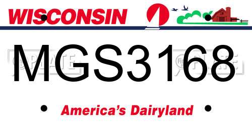 MGS3168 Wisconsin License Plate