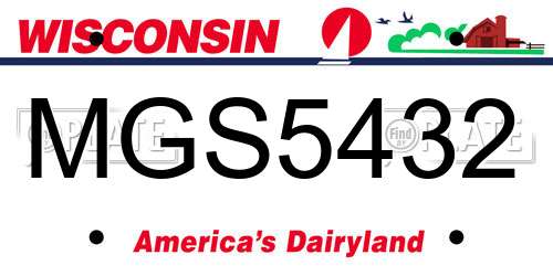 MGS5432 Wisconsin License Plate