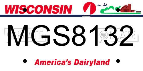 MGS8132 Wisconsin License Plate