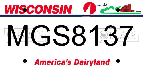 MGS8137 Wisconsin License Plate