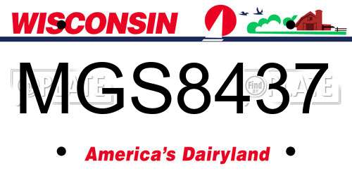 MGS8437 Wisconsin License Plate