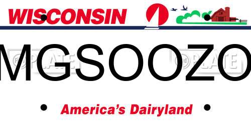 MGSOOZO Wisconsin License Plate