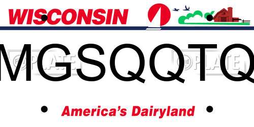 MGSQQTQ Wisconsin License Plate