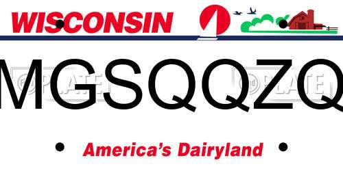 MGSQQZQ Wisconsin License Plate