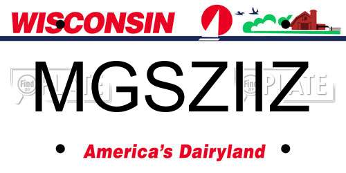 MGSZIIZ Wisconsin License Plate