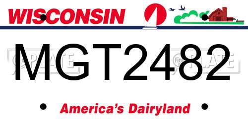 MGT2482 Wisconsin License Plate