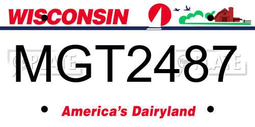 MGT2487 Wisconsin License Plate