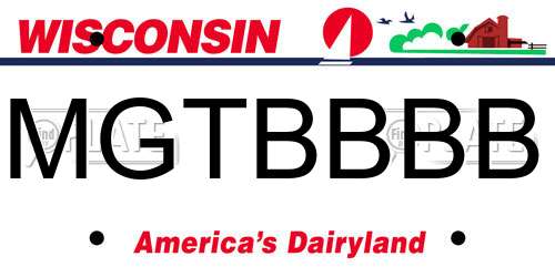 MGTBBBB Wisconsin License Plate
