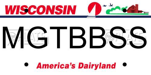 MGTBBSS Wisconsin License Plate