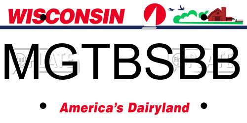 MGTBSBB Wisconsin License Plate
