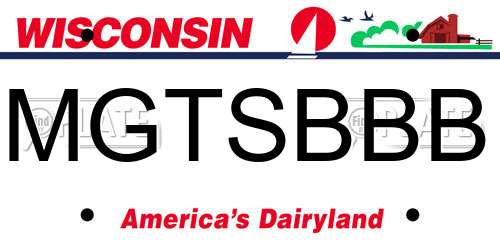 MGTSBBB Wisconsin License Plate