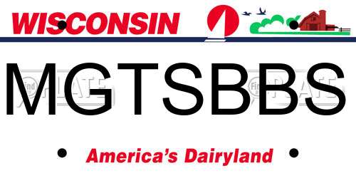 MGTSBBS Wisconsin License Plate