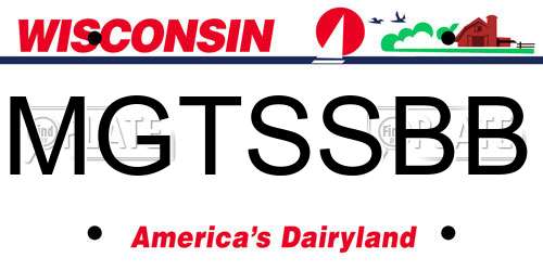 MGTSSBB Wisconsin License Plate