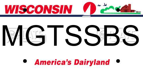 MGTSSBS Wisconsin License Plate