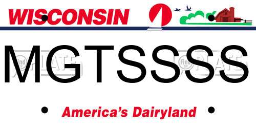MGTSSSS Wisconsin License Plate
