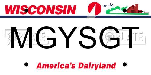 MGYSGT Wisconsin License Plate
