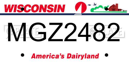 MGZ2482 Wisconsin License Plate