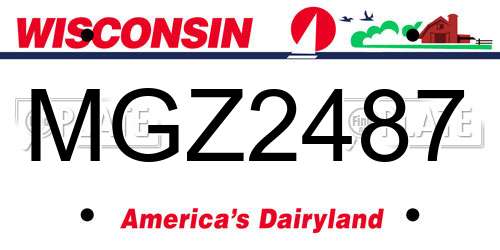 MGZ2487 Wisconsin License Plate
