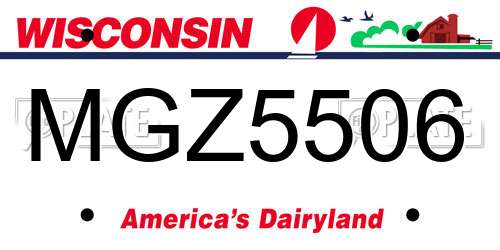MGZ5506 Wisconsin License Plate