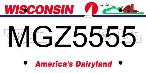 MGZ5555 Wisconsin License Plate