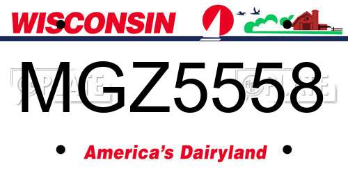 MGZ5558 Wisconsin License Plate