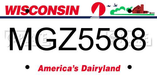 MGZ5588 Wisconsin License Plate