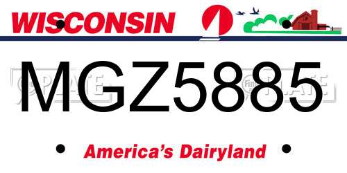 MGZ5885 Wisconsin License Plate