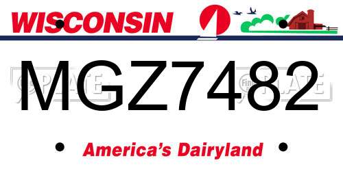 MGZ7482 Wisconsin License Plate