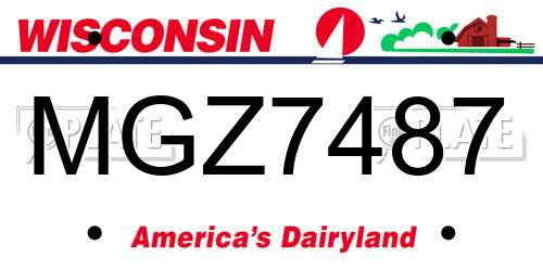 MGZ7487 Wisconsin License Plate