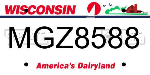 MGZ8588 Wisconsin License Plate
