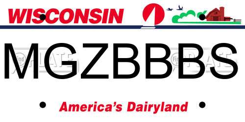 MGZBBBS Wisconsin License Plate