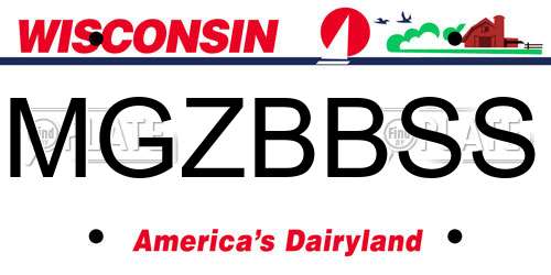 MGZBBSS Wisconsin License Plate