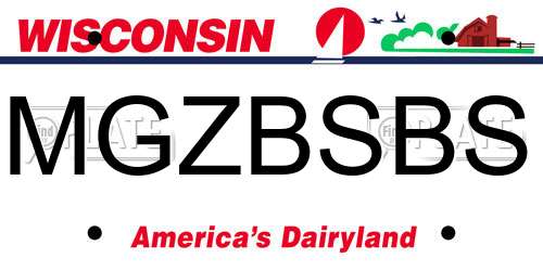 MGZBSBS Wisconsin License Plate