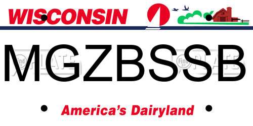 MGZBSSB Wisconsin License Plate