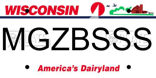 MGZBSSS Wisconsin License Plate
