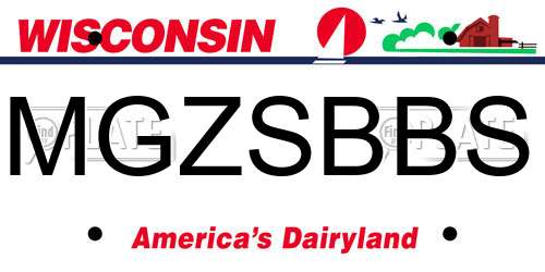 MGZSBBS Wisconsin License Plate