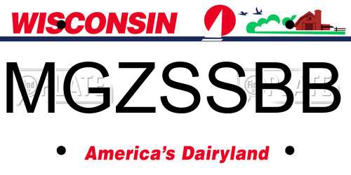 MGZSSBB Wisconsin License Plate