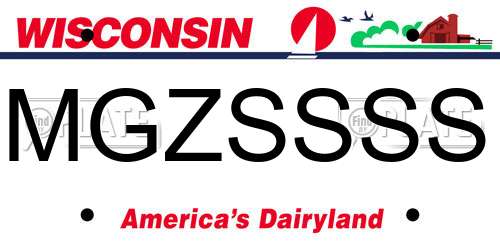 MGZSSSS Wisconsin License Plate