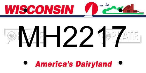 MH2217 Wisconsin License Plate