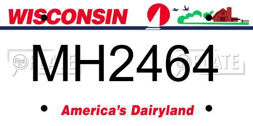 MH2464 Wisconsin License Plate